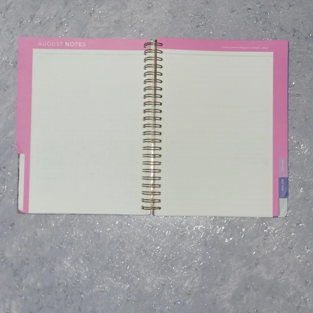Floral Spiral Planner with Gold Accents